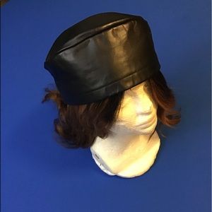 Genuine leather beanie hat
